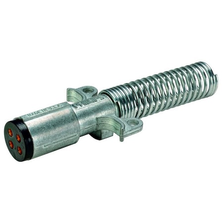 Phillips Plug, Elect Connector, 4-Way, Zinc Die Cast, W/ Cable Guard 15-430
